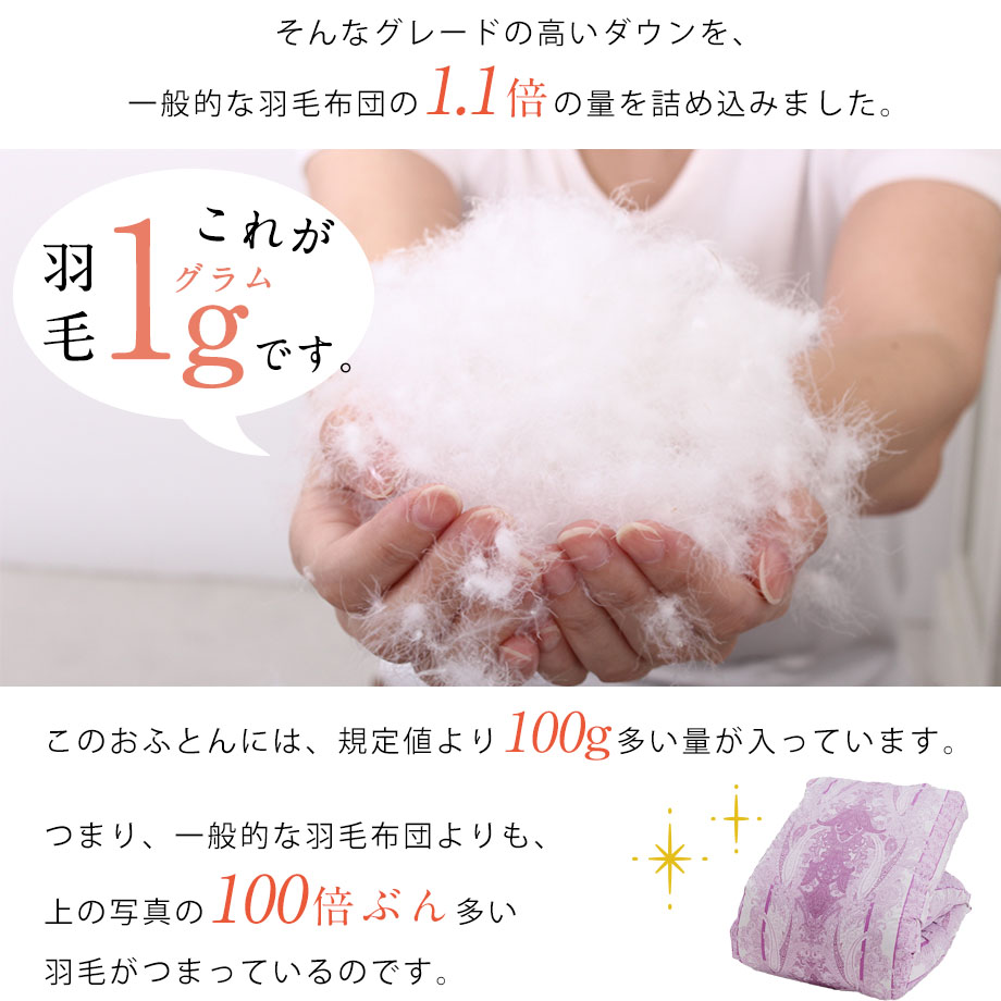西川（nishikawa） 羽毛布団 シングル 掛け布団 冬用 暖かい 日本製