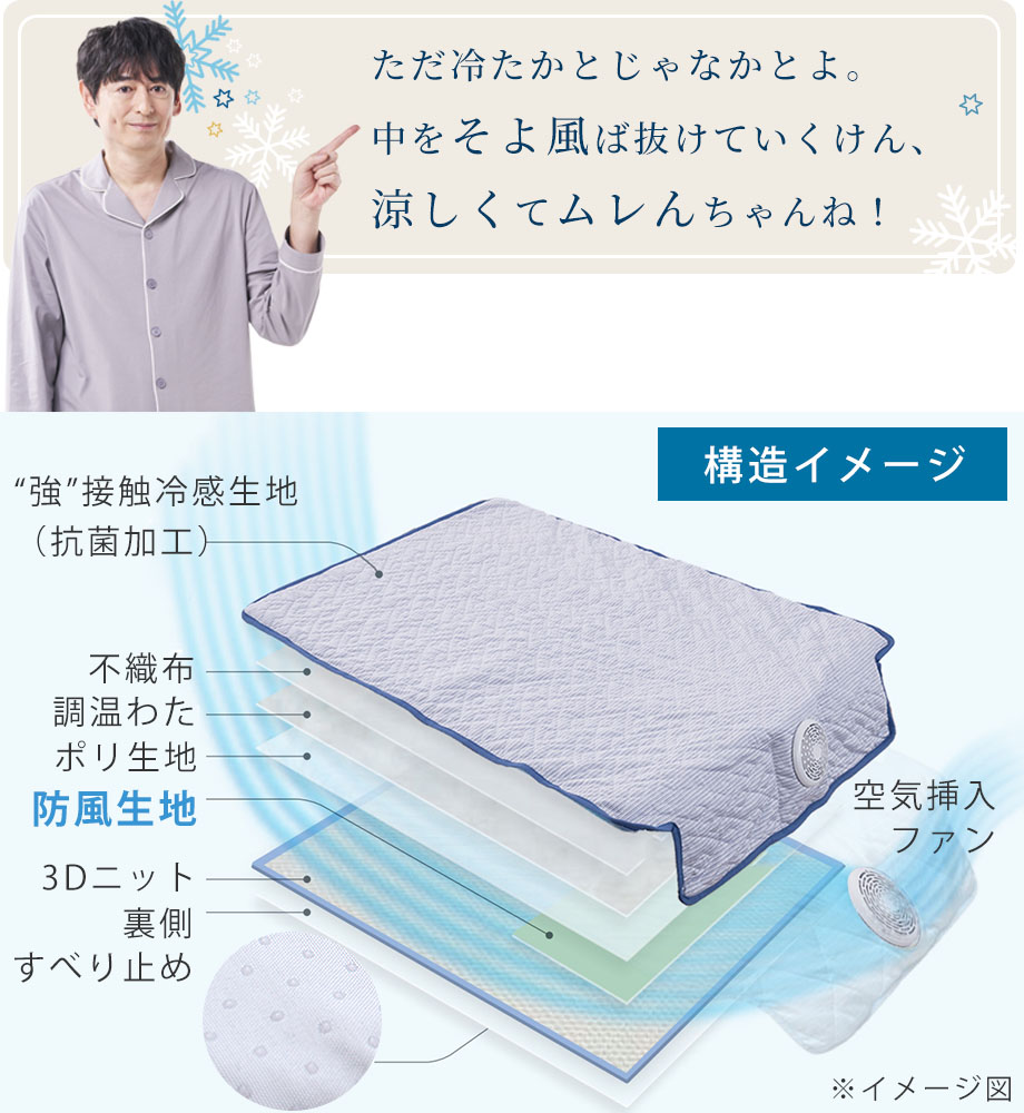 西川（nishikawa） エアブリーズマット シングル 送風式 冷感マット