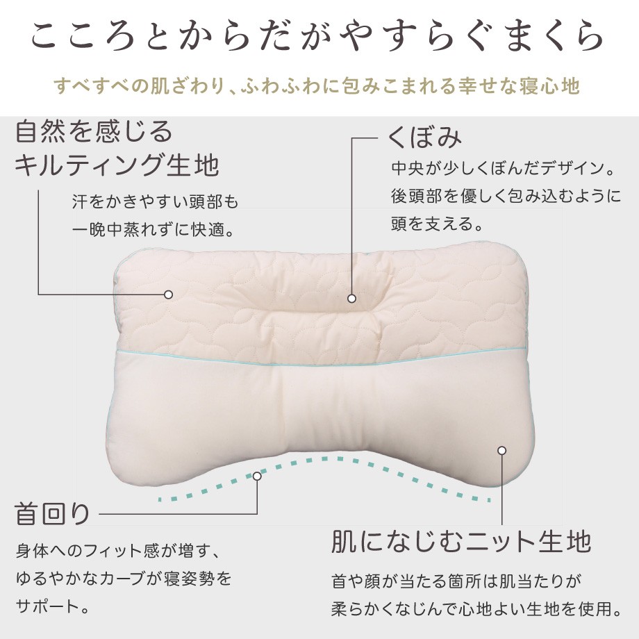 じぶんまくら 枕 肩こり 洗える 30×50cm オーガニックコットン