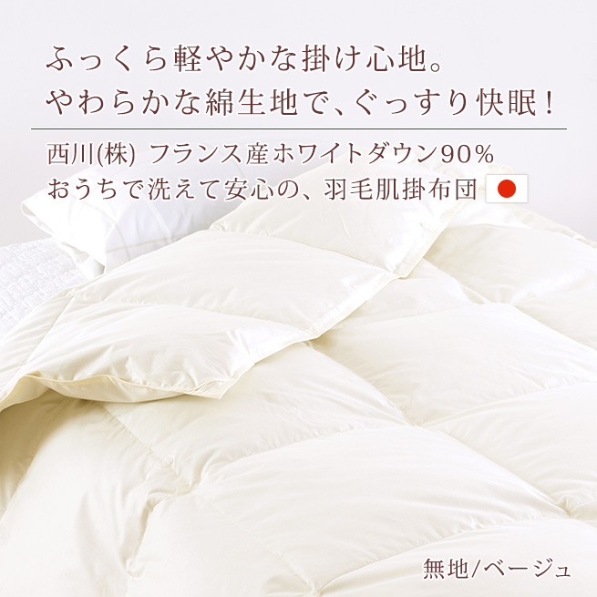西川（nishikawa） ダウンケット 羽毛肌掛け布団 シングル 洗える 日本