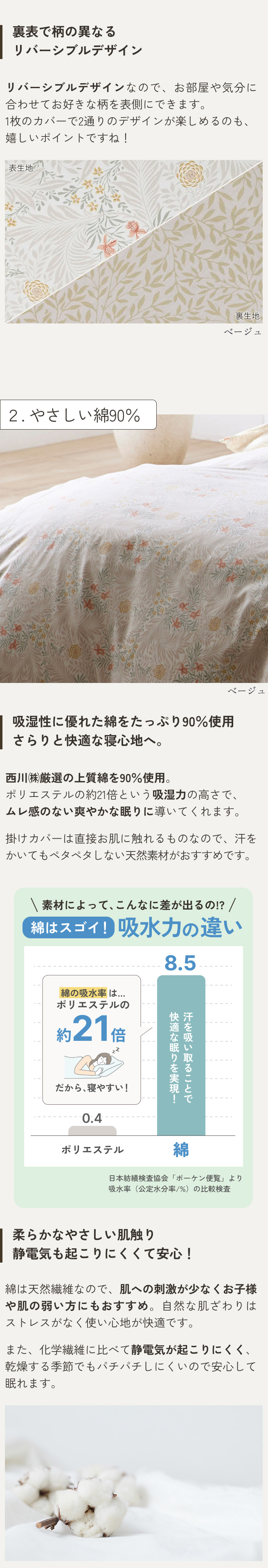 西川（nishikawa） 掛け布団カバー シングル 日本製 ウィリアムモリス
