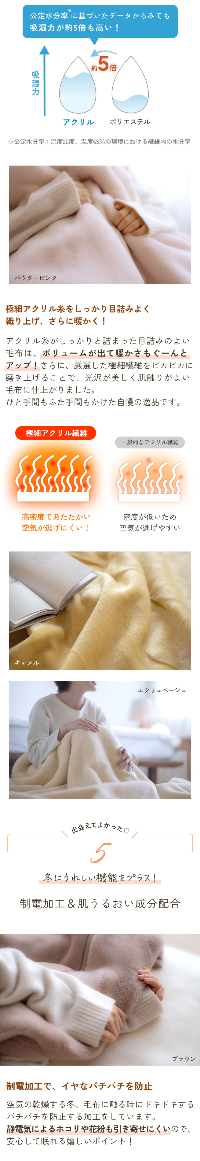 西川（nishikawa） 毛布 ダブル 2枚合わせ 西川産業 泉州 長身用 230cm