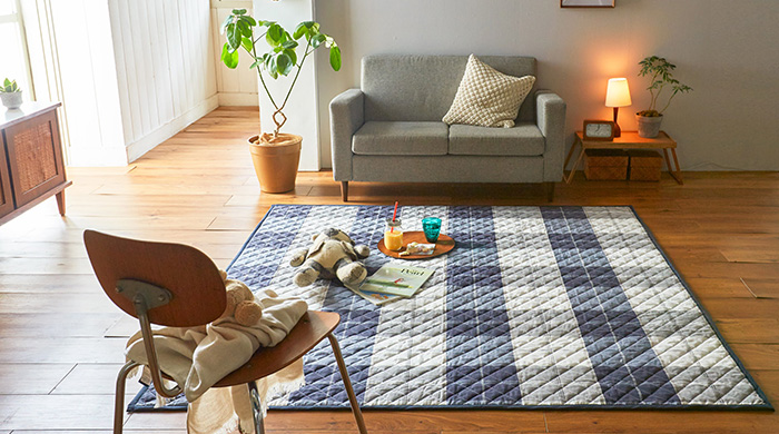 ラグ キルトラグ 綿100% 190×240cm Lサイズ Fab the Home Across