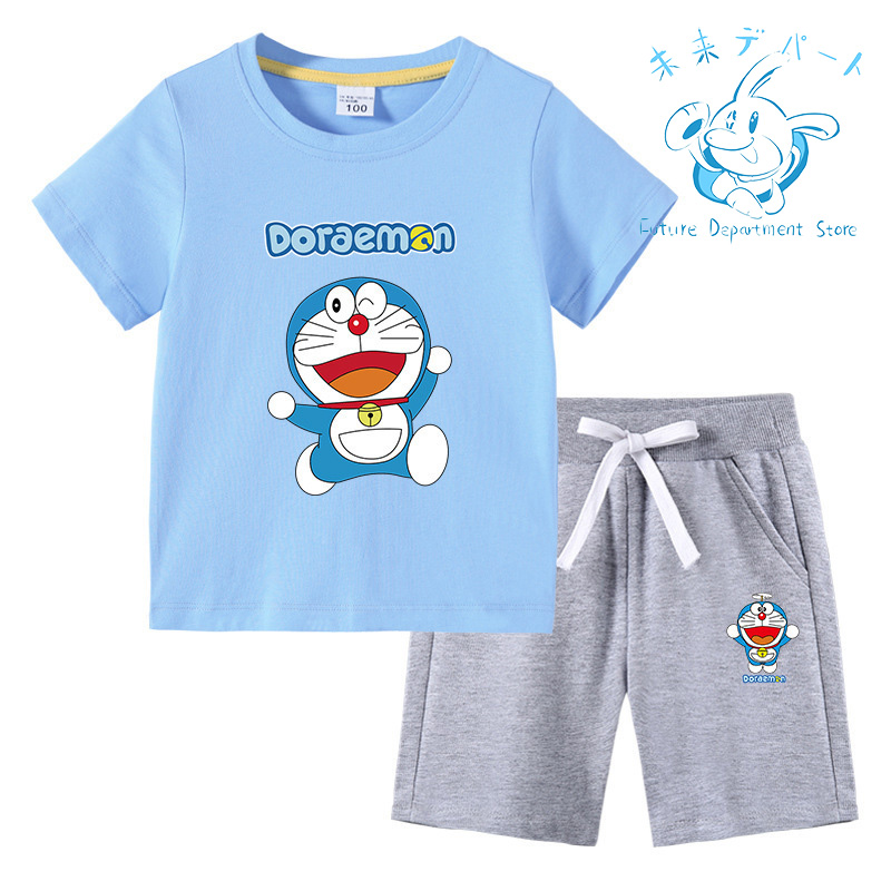 【送料無料】ドラえもん Doraemon半袖 短パン 男の子 女の子 上下セット 薄手 柔らかい 春夏服 部屋着 通気性 洗い易い 汚れにくい90-150CM｜future-mall｜02