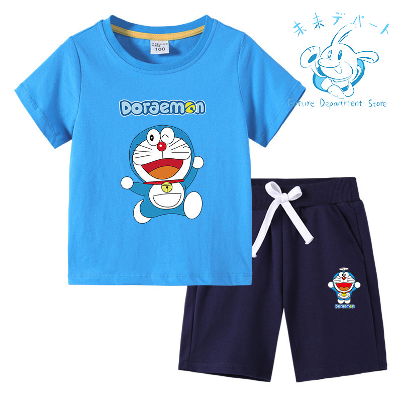【送料無料】ドラえもん Doraemon半袖 短パン 男の子 女の子 上下セット 薄手 柔らかい 春...