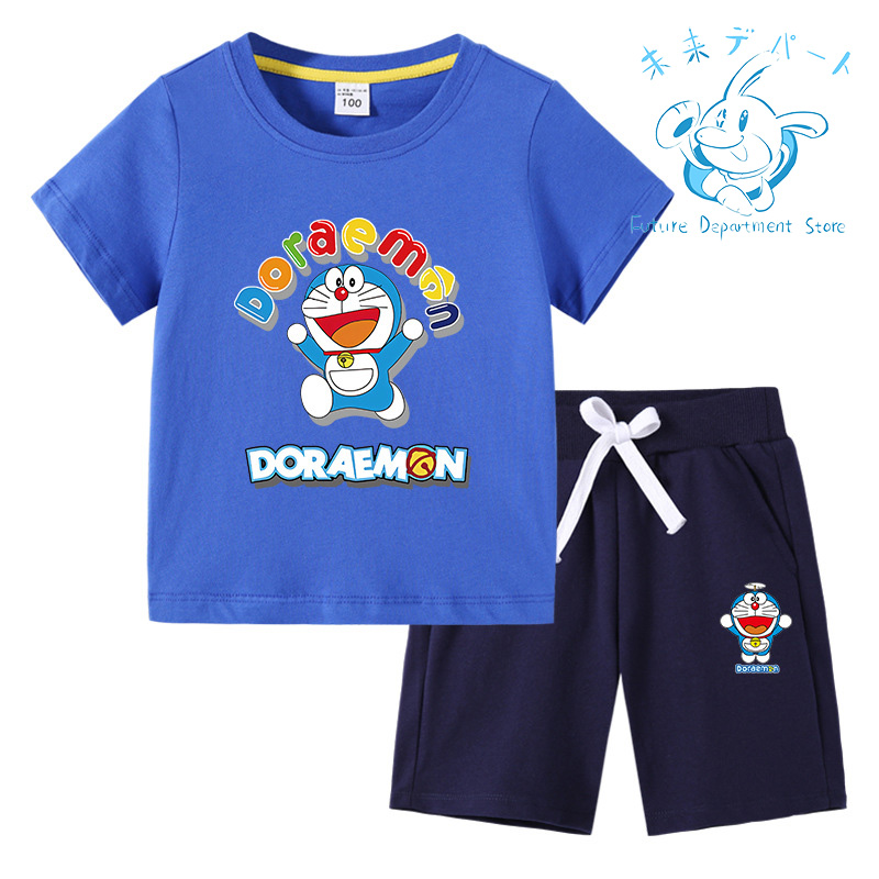 【送料無料】ドラえもん Doraemon半袖 短パン 男の子 女の子 上下セット 薄手 柔らかい 春夏服 部屋着 通気性 洗い易い 汚れにくい90-150CM｜future-mall｜02