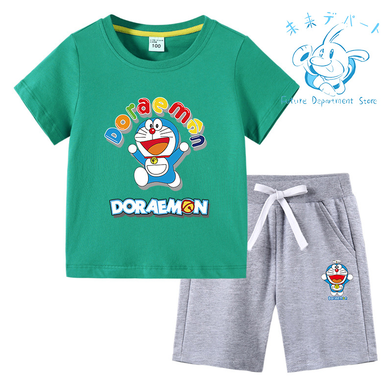 【送料無料】ドラえもん Doraemon半袖 短パン 男の子 女の子 上下セット 薄手 柔らかい 春夏服 部屋着 通気性 洗い易い 汚れにくい90-150CM｜future-mall｜03