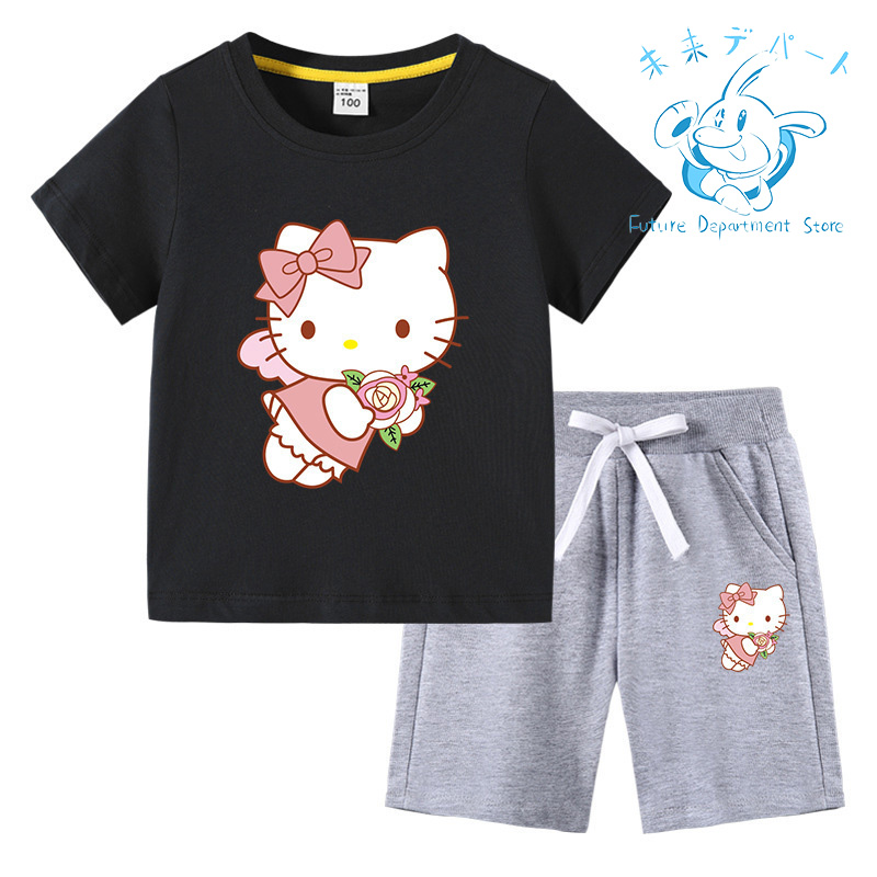 【複数注文送料お得!】ハローキティ Hello Kitty半袖 短パン 男の子 女の子 上下セット ...