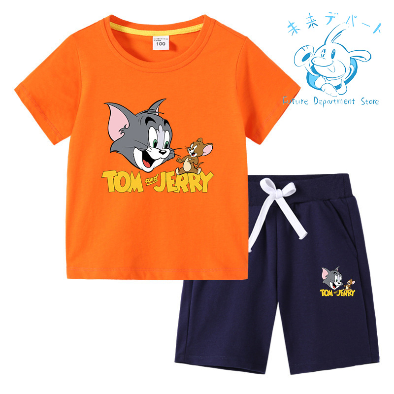 【送料無料】トムとジェリー Tom and Jerry半袖 短パン 男の子 女の子 上下セット 薄手 柔らかい 春夏服 部屋着 通気性 洗い易い 汚れにくい90-150CM｜future-mall｜15