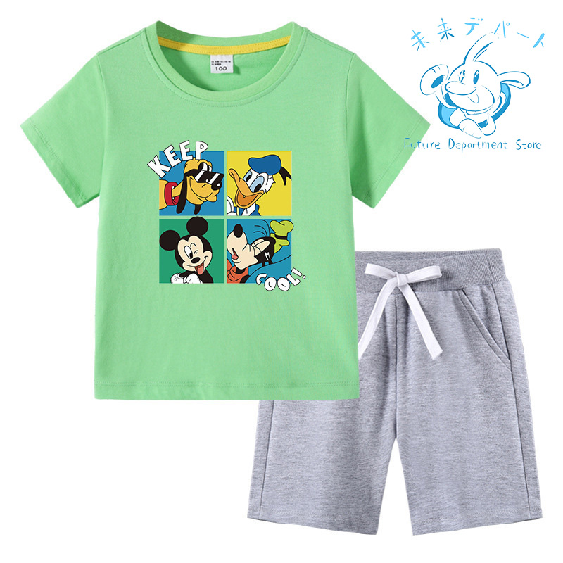 【送料無料】ディズニー Disney半袖 短パン 男の子 女の子 上下セット 薄手 柔らかい 春夏服 部屋着 通気性 洗い易い 汚れにくい90-150CM｜future-mall｜03