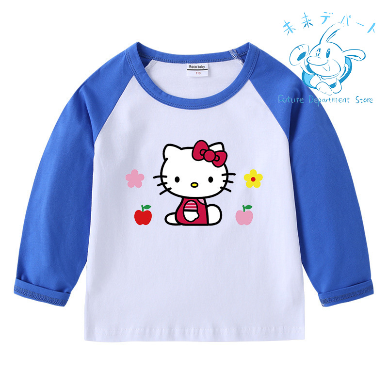 送料無料◆ ハローキティ 子供服 薄手 春秋冬 Tシャツ 綿 部屋着  男の子 女の子  柔らかい ...