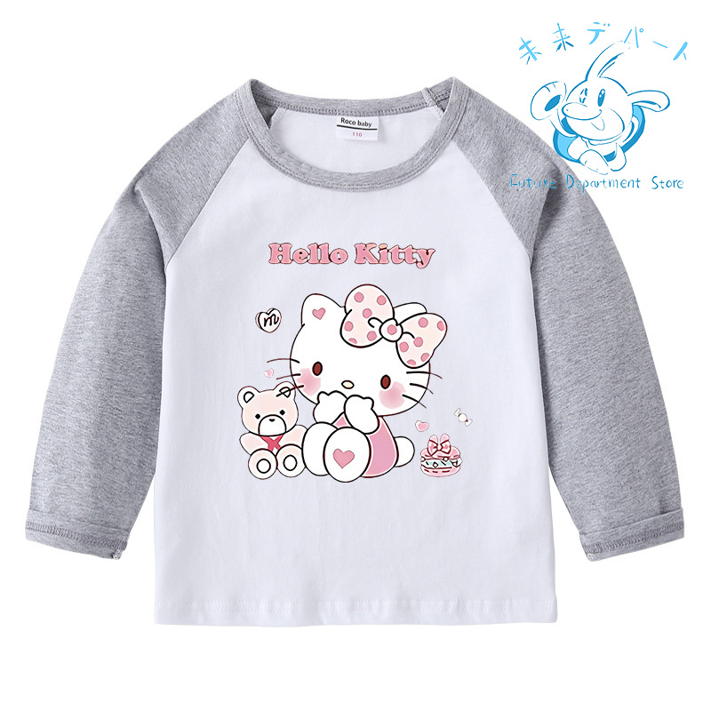 送料無料◆ ハローキティ 子供服 薄手 春秋冬 Tシャツ 綿 部屋着  男の子 女の子  柔らかい ...