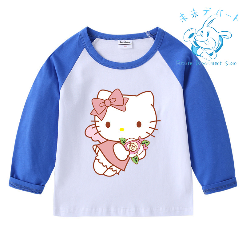 送料無料◆ ハローキティ 子供服 薄手 春秋冬 Tシャツ 綿 部屋着  男の子 女の子  柔らかい ...