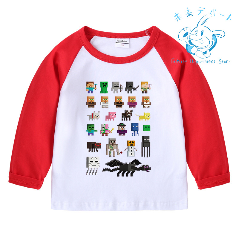 送料無料◆ マインクラフト 子供服 薄手 春秋冬 Tシャツ 綿 部屋着  男の子 女の子  柔らかい 七分袖 韓国風  洗い易い 汚れにくい｜future-mall｜04