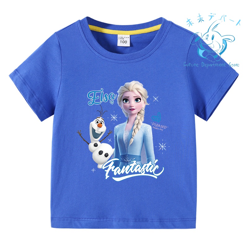 【複数注文送料お得!】アナと雪の女王 Tシャツ 半袖子供服 薄手 春夏秋 綿 部屋着 男女 通学用 ...