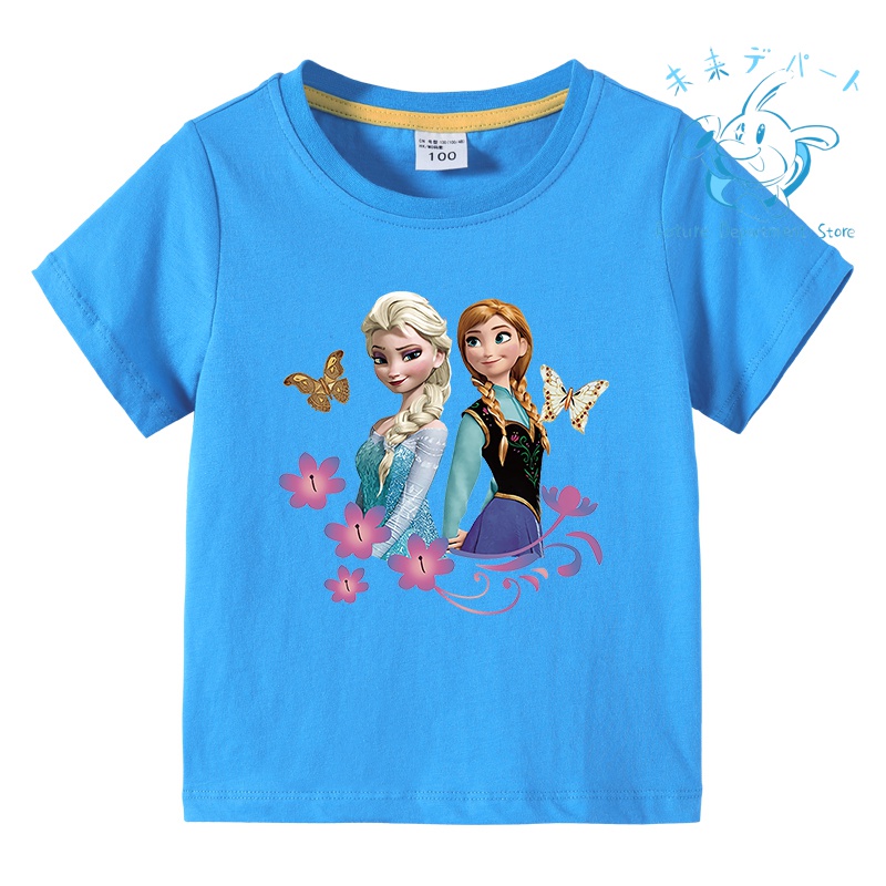 【複数注文送料お得!】アナと雪の女王 Tシャツ 半袖子供服 薄手 春夏秋 綿 部屋着 男女 通学用 ...