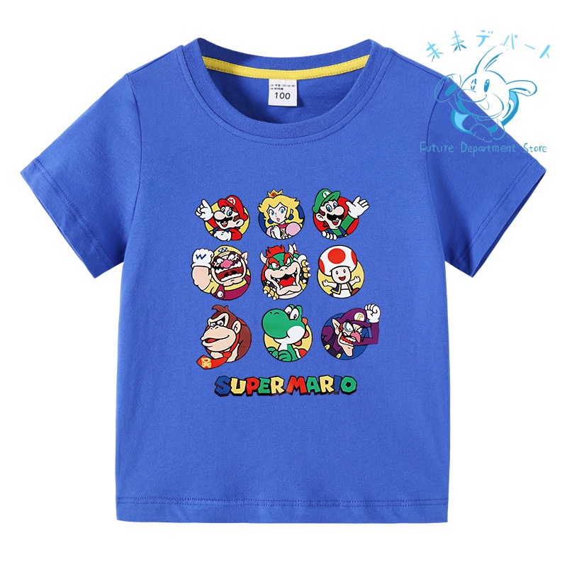 【複数注文送料お得!】マリオ Tシャツ 半袖子供服 薄手 春夏秋 綿 部屋着 男女 通学用 通気性 ...