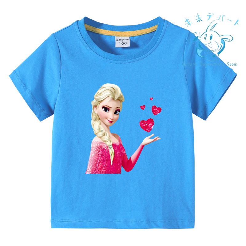 【複数注文送料お得!】アナと雪の女王 Tシャツ 半袖子供服 薄手 春夏秋 綿 部屋着 男女 通学用 ...