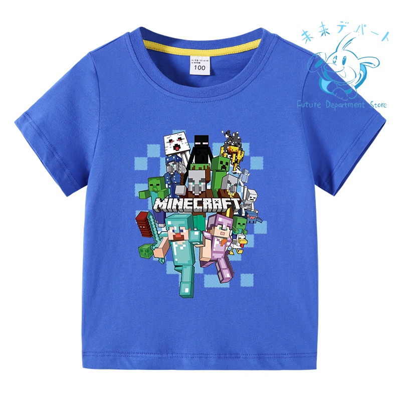 【複数注文送料お得!】マインクラフト Tシャツ 半袖子供服 薄手 春夏秋 綿 部屋着 男女 通学用 ...