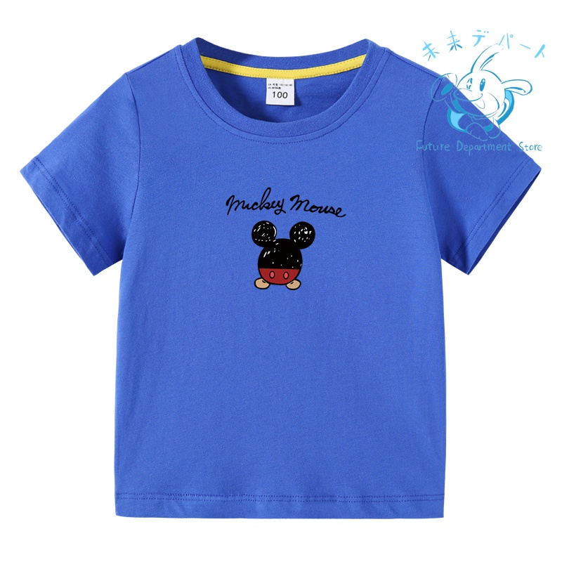 【複数注文送料お得!】ミッキーマウス Tシャツ 半袖子供服 薄手 春夏秋 綿 部屋着 男女 通学用 ...