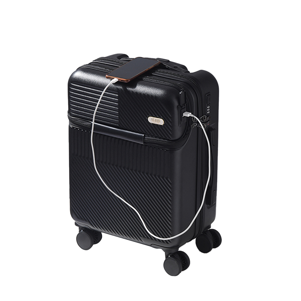 [MORGEN SKY] スーツケース キャリーケース コロコロバック フロントオープン 前開き 旅行 出張 USBポート付き ビジネス