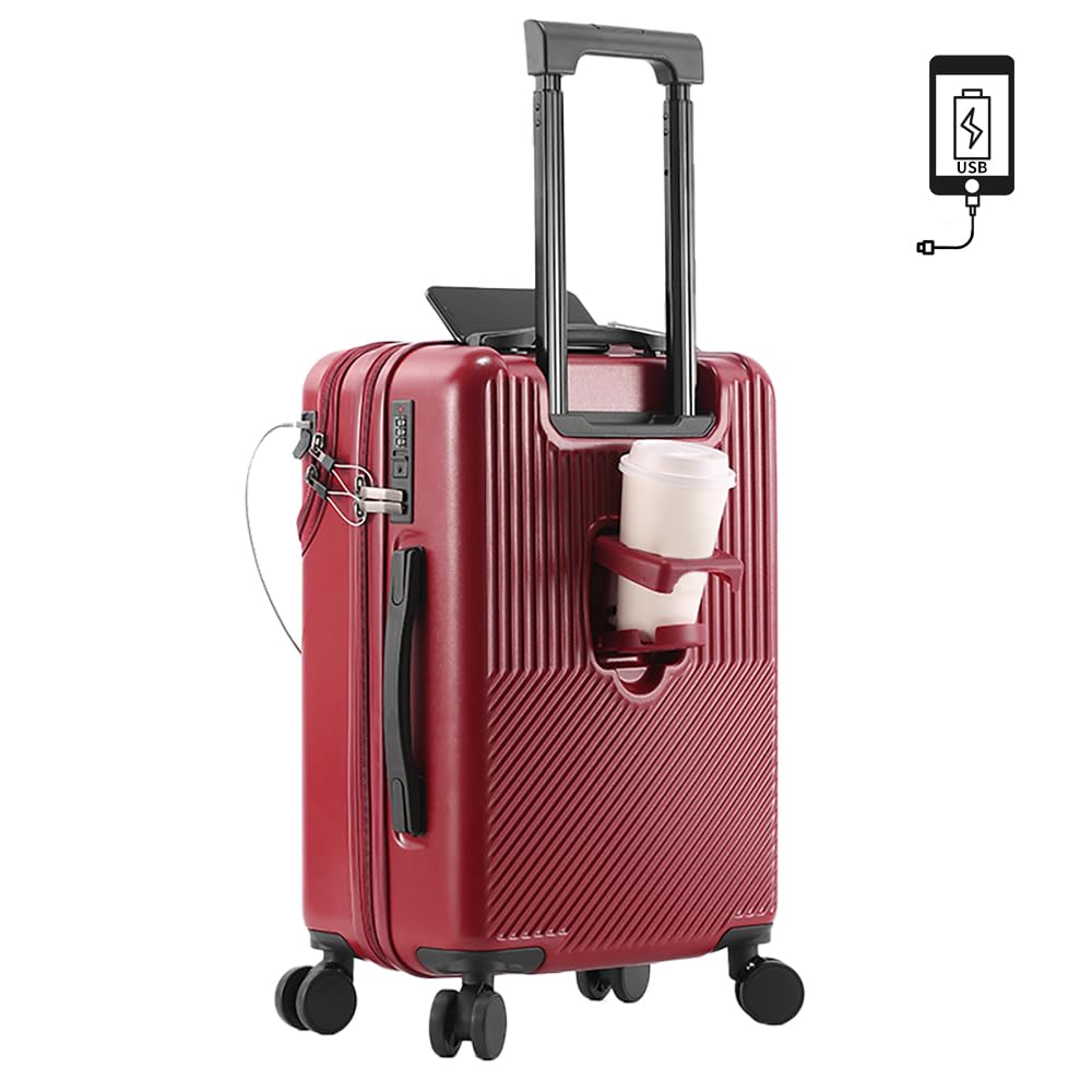 [MORGEN SKY] スーツケース キャリーケース フロントオープン 前開き USBポート 充電...