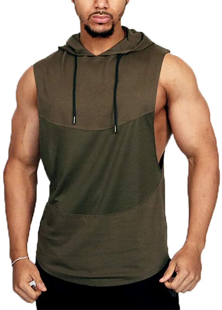 muscle shirt with hood