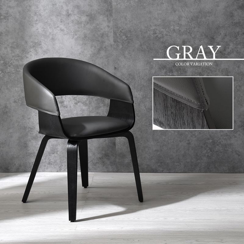 ワイエムワールド ダイニングチェア 合皮 × 曲木デザイン おしゃれ