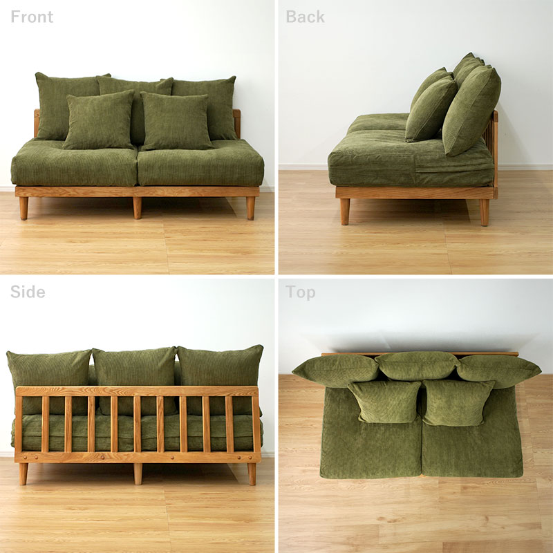 ワイエムワールド ソファ 2人掛け 2.5人掛け コーデュロイ フェザー