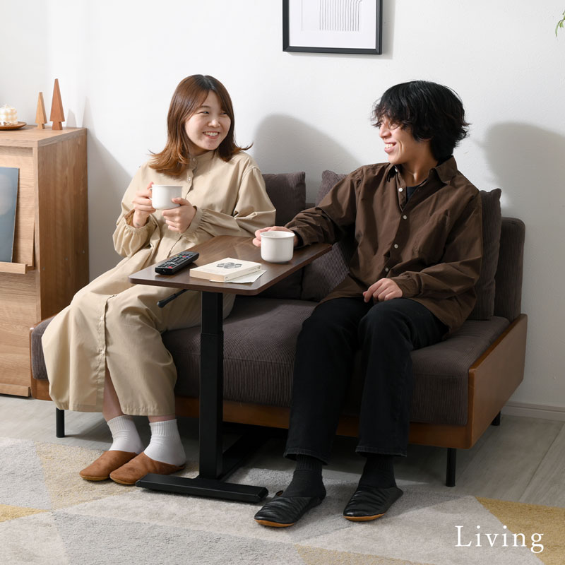 ワイエムワールド サイドテーブル 昇降 キャスター付き ベッド サイド