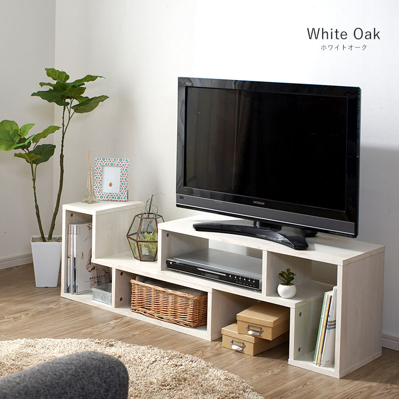 ワイエムワールド 伸縮テレビ台 テレビボード 幅100-145cm ローボード