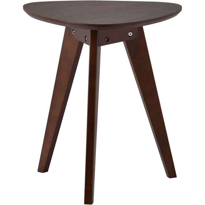 木製 サイドテーブル カフェテーブル ナイトテーブル 高さ44.5cn 三角型テーブル 天然木 ウォールナット突板 コーヒーテーブル ソファテーブル おにぎり型｜futureoffice｜03