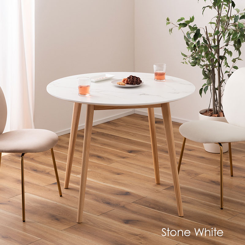 ラウンドテーブル 白 シンプル おしゃれ 北欧 幅90 ダイニングテーブル