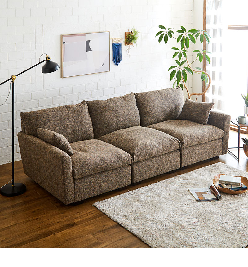 3人掛けソファ トリプルソファ 3点セット ファブリックローソファ3脚 3人掛けソファ トリプルソファ 3点セット ファブリックローソファ3脚 3