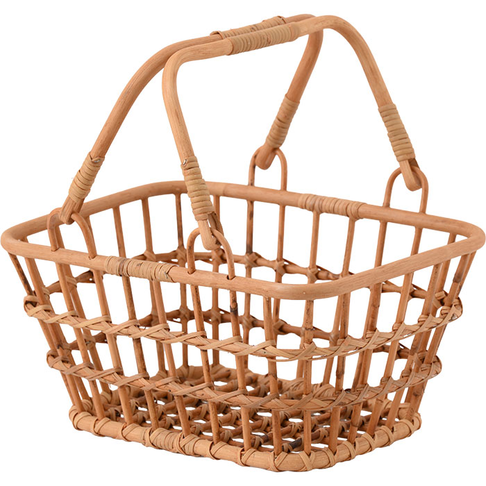 完成品 かご ラタン 小さめ 北欧 収納 シンプル 四角 天然素材