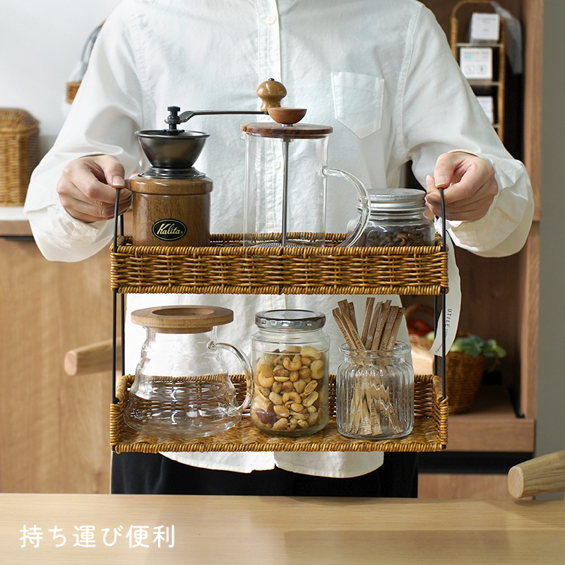 スパイスラック おしゃれ 洗える 手編み 卓上 持ち運び スリム