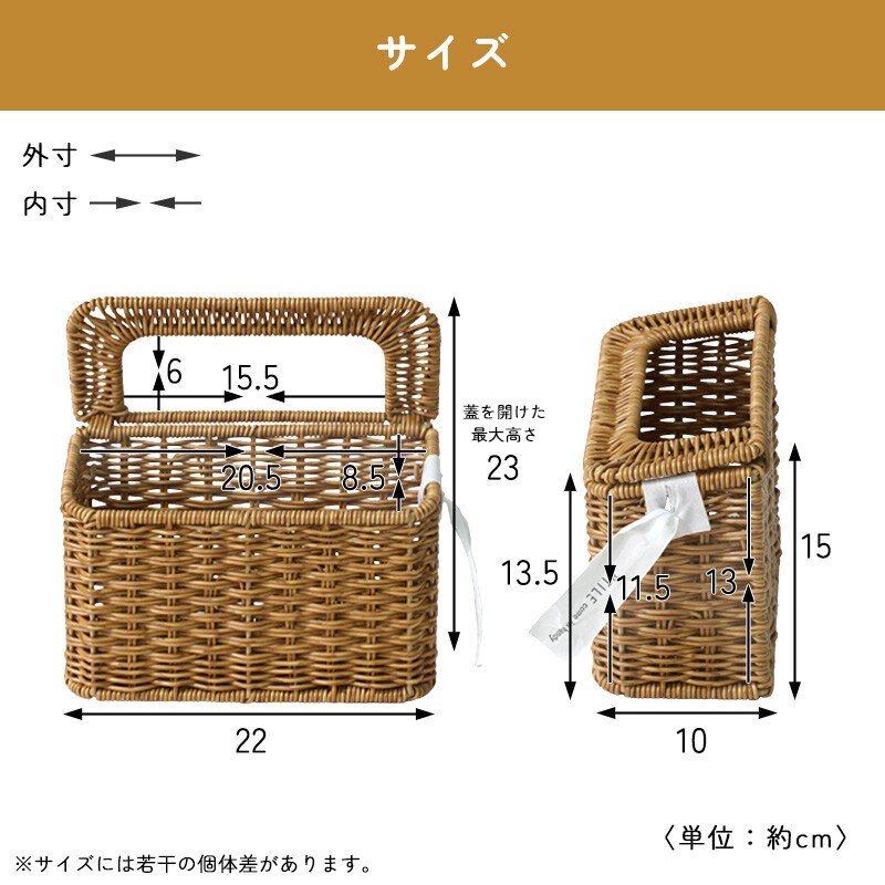 ゴミ箱 卓上 スリム ラタン PPラタン 洗える 収納 小物収納 収納