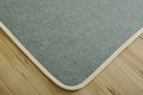 ラグマット/絨毯 〔長方形 4畳 無地 オリーブ 約200×300cm〕 洗える 床 