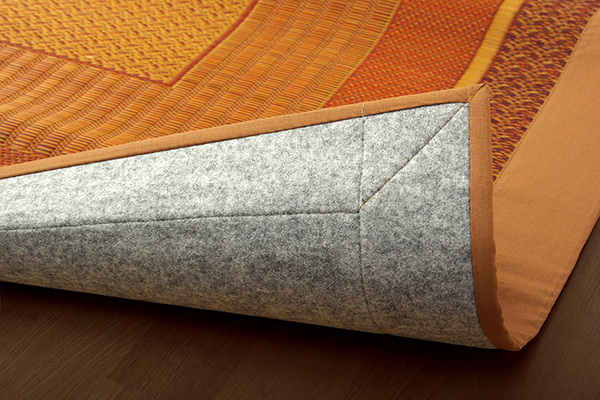 モダン い草 ラグマット/絨毯 〔ネイビー 約176×230cm〕 日本製 裏面 