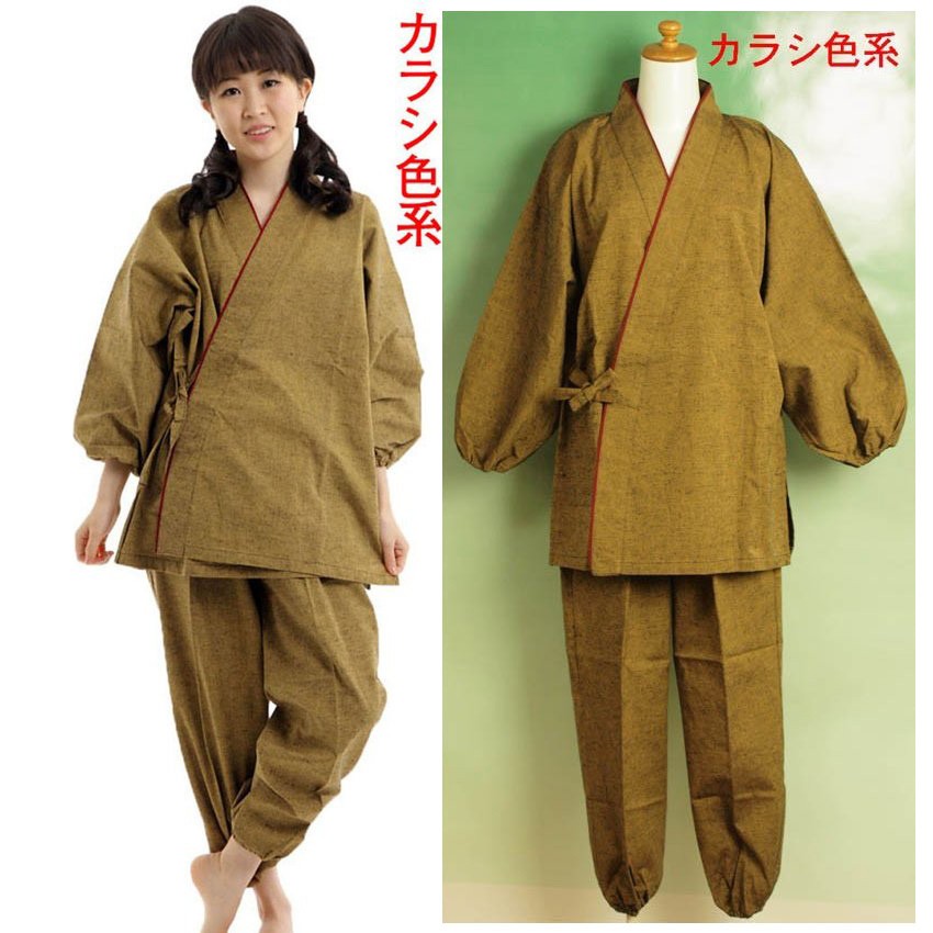 作務衣 レディース おしゃれな女性用久留米織 通年 日本製 さむえ