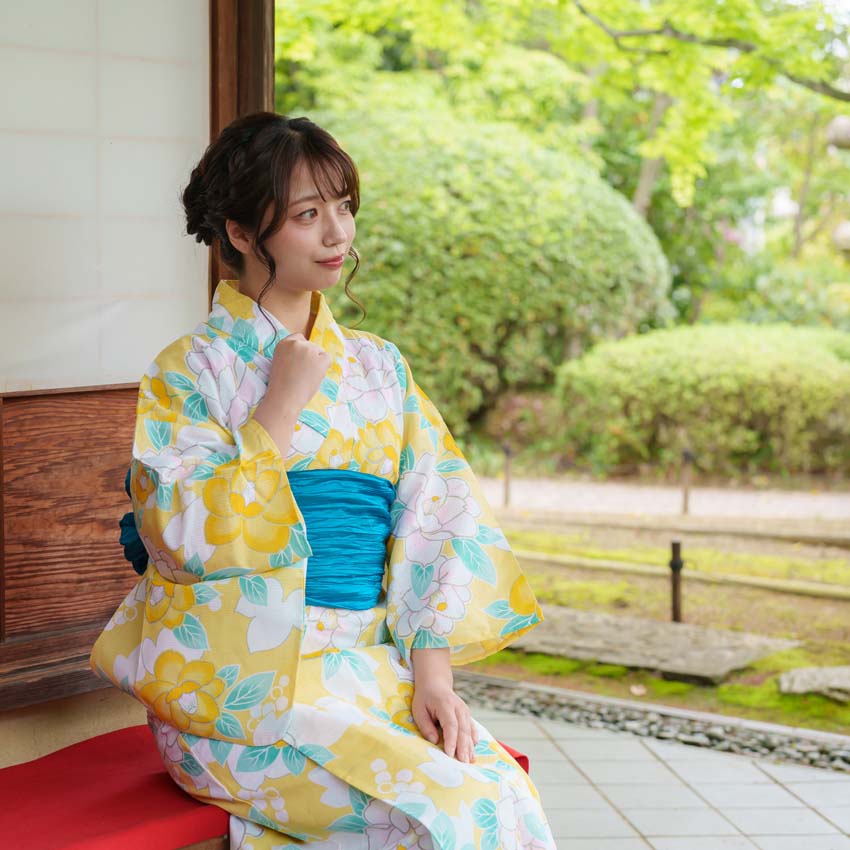 レディース セパレート 浴衣 大人 シワ兵児帯付き ２点セット 簡単 二部式 ゆかた 女性の画像