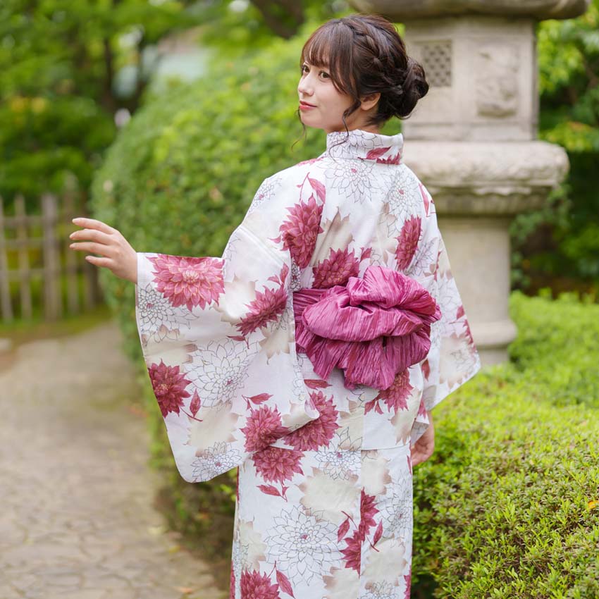 レディース セパレート 浴衣 大人 シワ兵児帯付き ２点セット 簡単 二部式 ゆかた 女性の画像