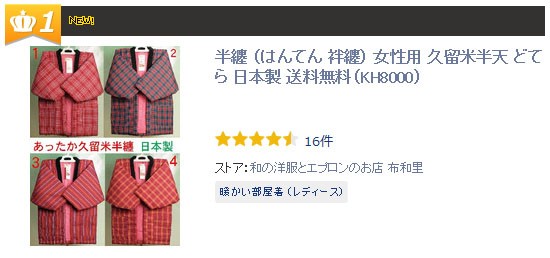 はんてん女性ランキング１位