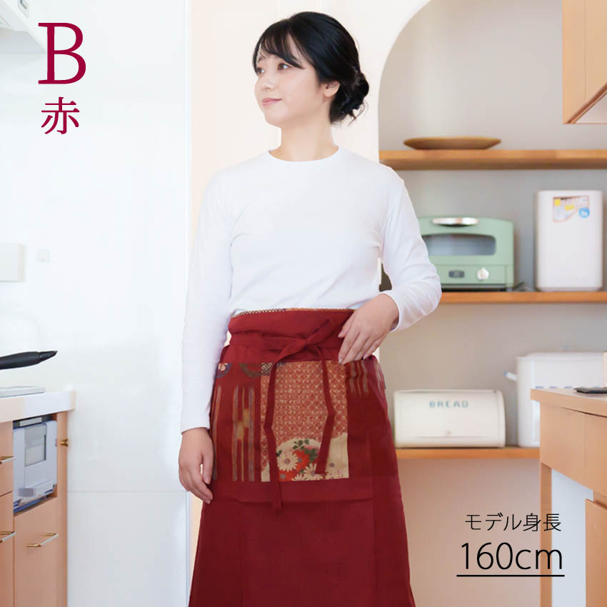 猫ざんまい ロング丈 前掛け オリジナル 丈長 ギャルソン エプロン