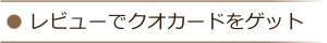 レビューを書いてクオカードゲット