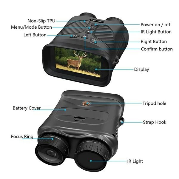 赤外線双眼鏡 暗闇でも録画ができる双眼鏡 NV-B01 キヨラカ 録画機能 