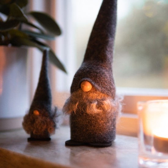 フェルトサンタ トムテ 人形 24cm スペーゲル Spegels レッド グレー