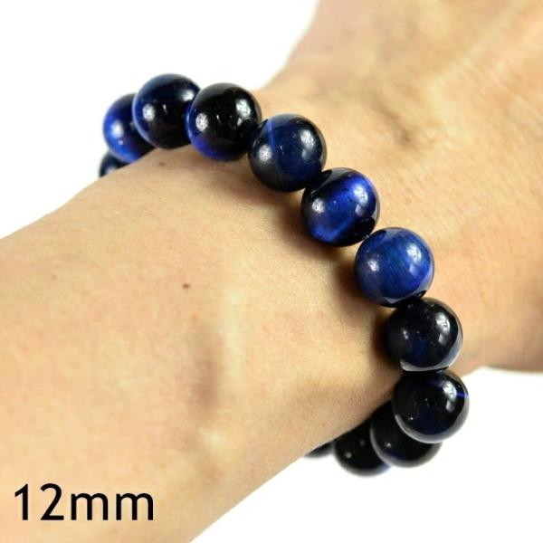 ホークスアイ　ブルータイガーアイ　AAAA 12㎜　パワーストーンブレスレット 楽天市場】ホークスアイ（青虎目石） ブレスレット 約12mm