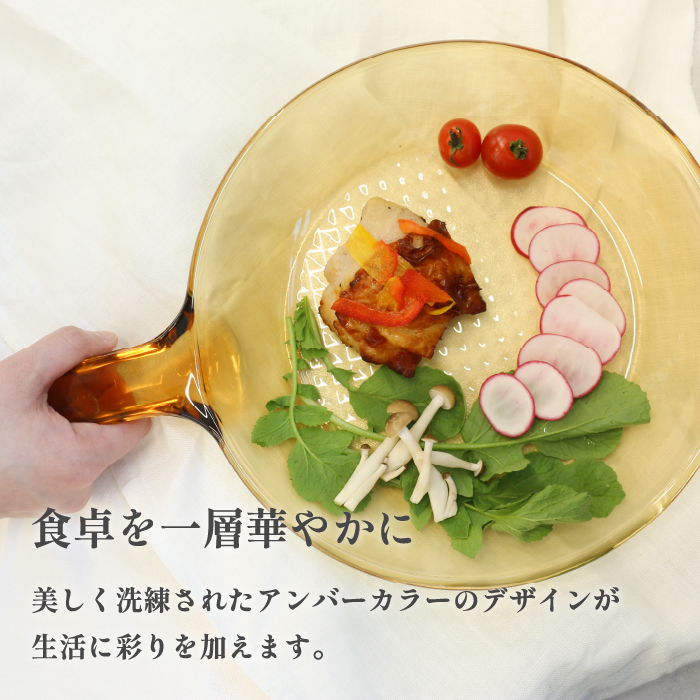 フライパン 23cm VISIONS スキレット ガラス 直火 片手鍋 いため