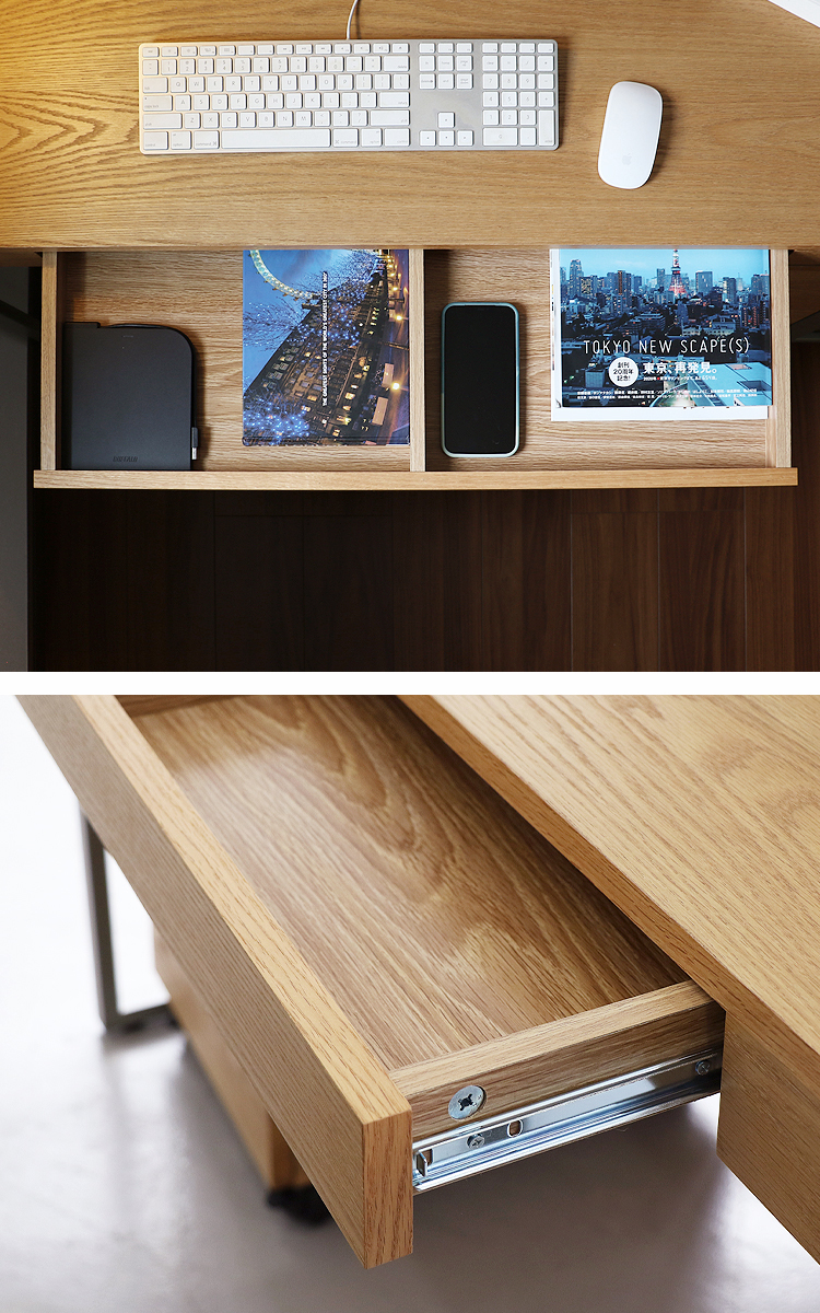 パソコンデスク pcデスク デスク 収納 引き出し 幅120cm 1200 奥行60cm